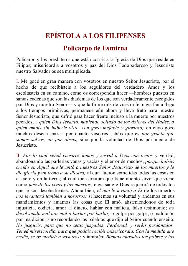 epistola de policarpo a los filipenses